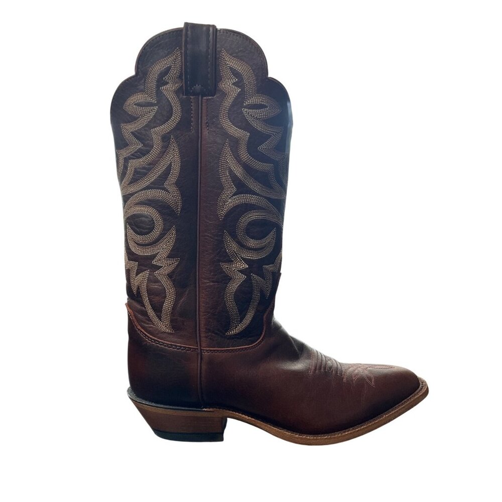 Justin Womens Western Boots Bent Rail 13" Brown BRL430 Embroidered USA Size 10 - Picture 9 of 10